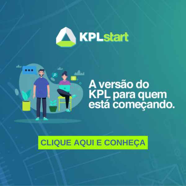 Anúncio do KPL Start, solução da ONCLICK para empreendedores que estão começando no e-commerce. A imagem mostra o logotipo do KPL Start, duas personagens em um ambiente digital e o texto "A versão do KPL para quem está começando", com um botão "CLIQUE AQUI E CONHEÇA". O design em tons de verde e azul transmite profissionalismo e inovação.