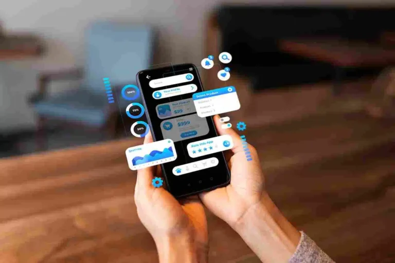 A imagem mostra uma tela de smartphone exibindo diversos elementos visuais e interativos típicos de um "super app", ou seja, um aplicativo que integra múltiplas funcionalidades em uma única plataforma.